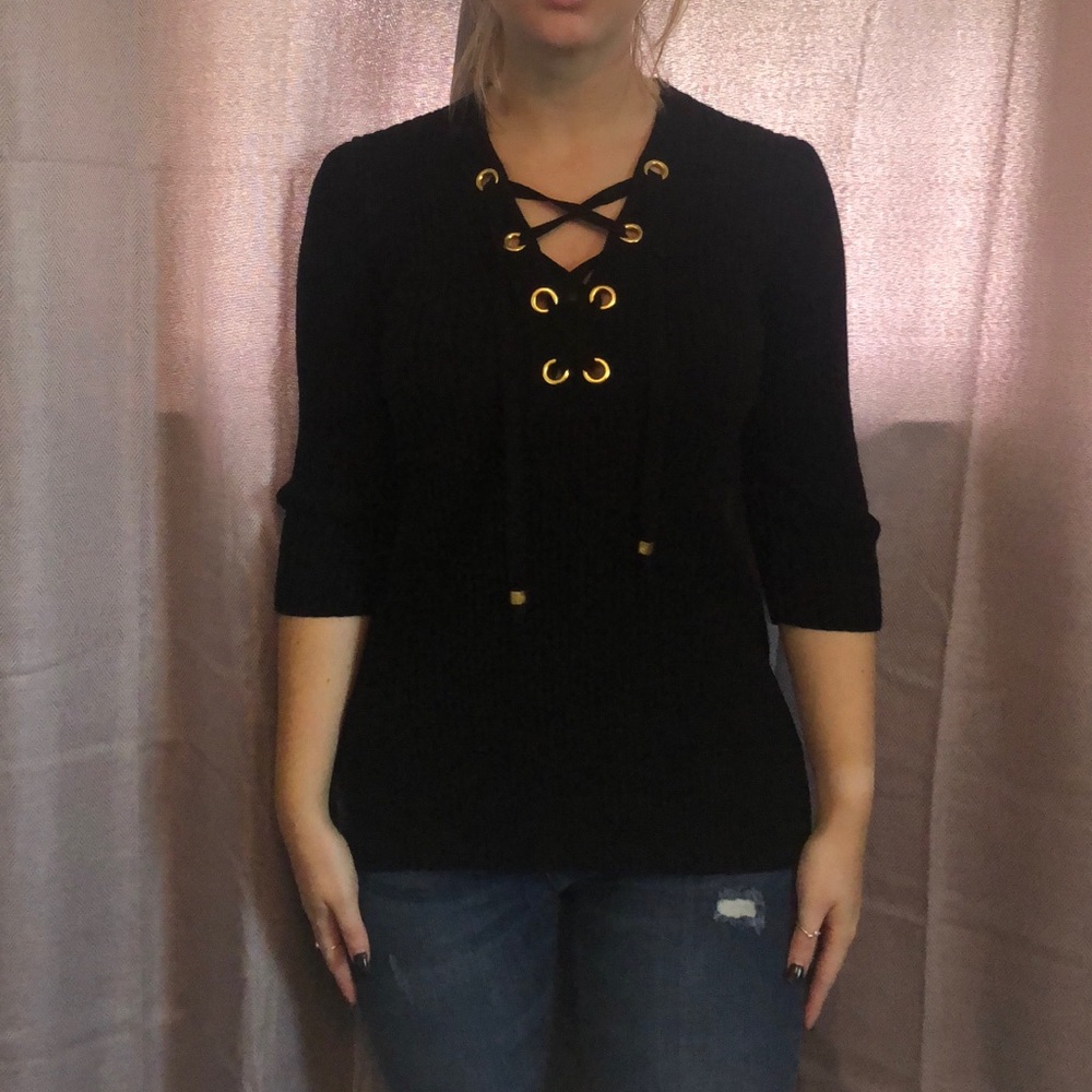 black sweater